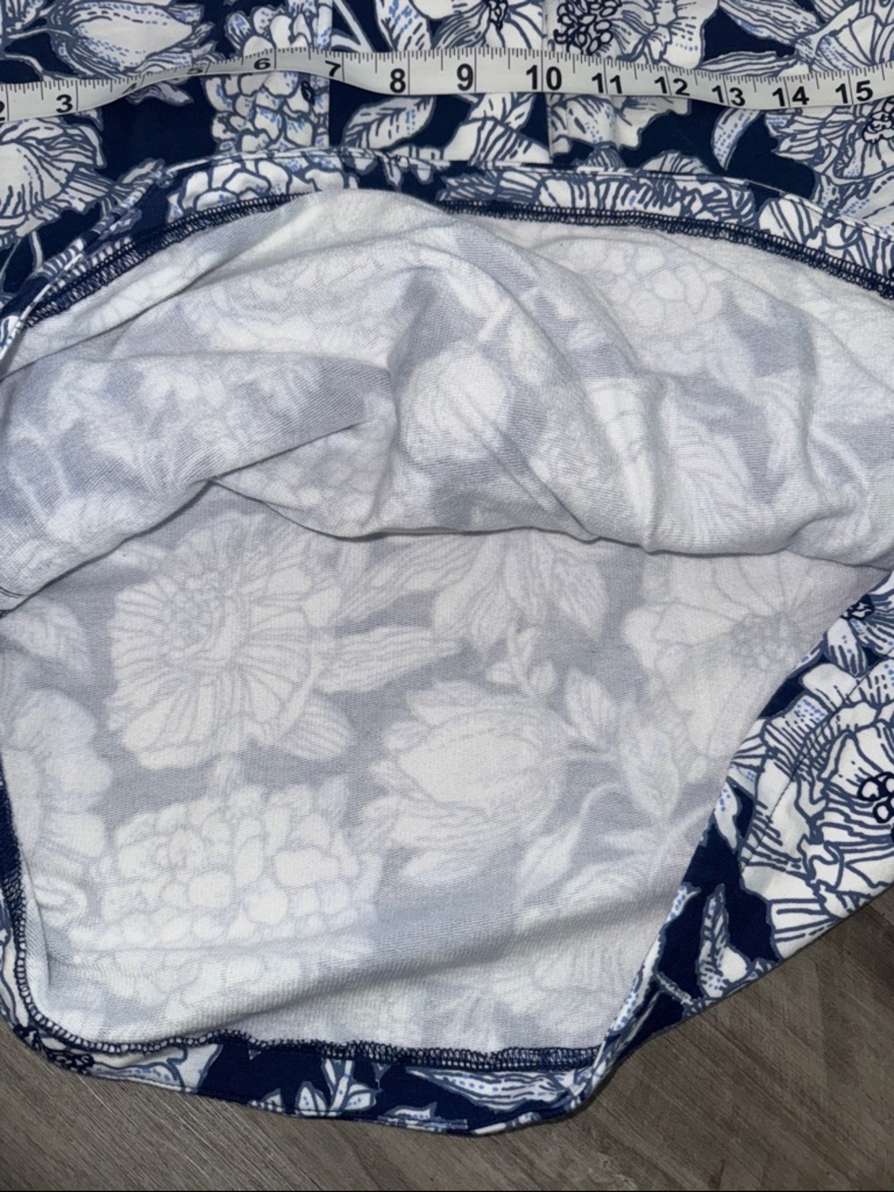 T by Talbots Modal French Terry Snap Placket Pullover medium shirt etched floral - Picture 8 of 10